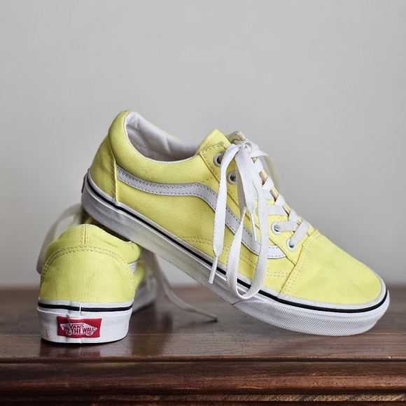Vans Shoes - Vans Old Skool Low Top Sneakers Yellow White Canvas Women’s 7.5 / Men’s 6